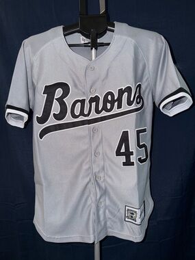 Barons Jordan 45 Grey Baseball Jersey XS (Michael Jordan)